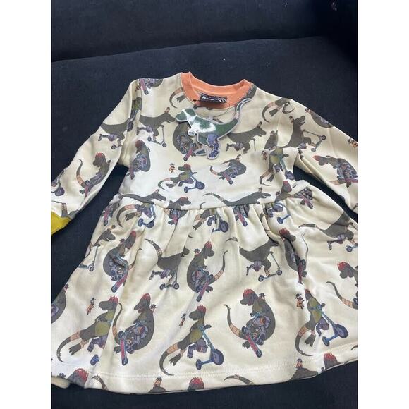 Rexy Girl's Long Sleeve Dinosaur Dress Size 2 - Picture 1 of 4